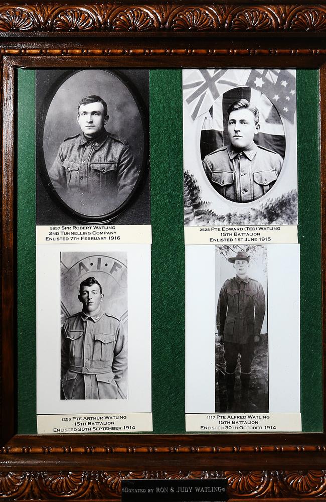 Ron Watling’s four uncles feature on the on the World War I memorial at Kempton.