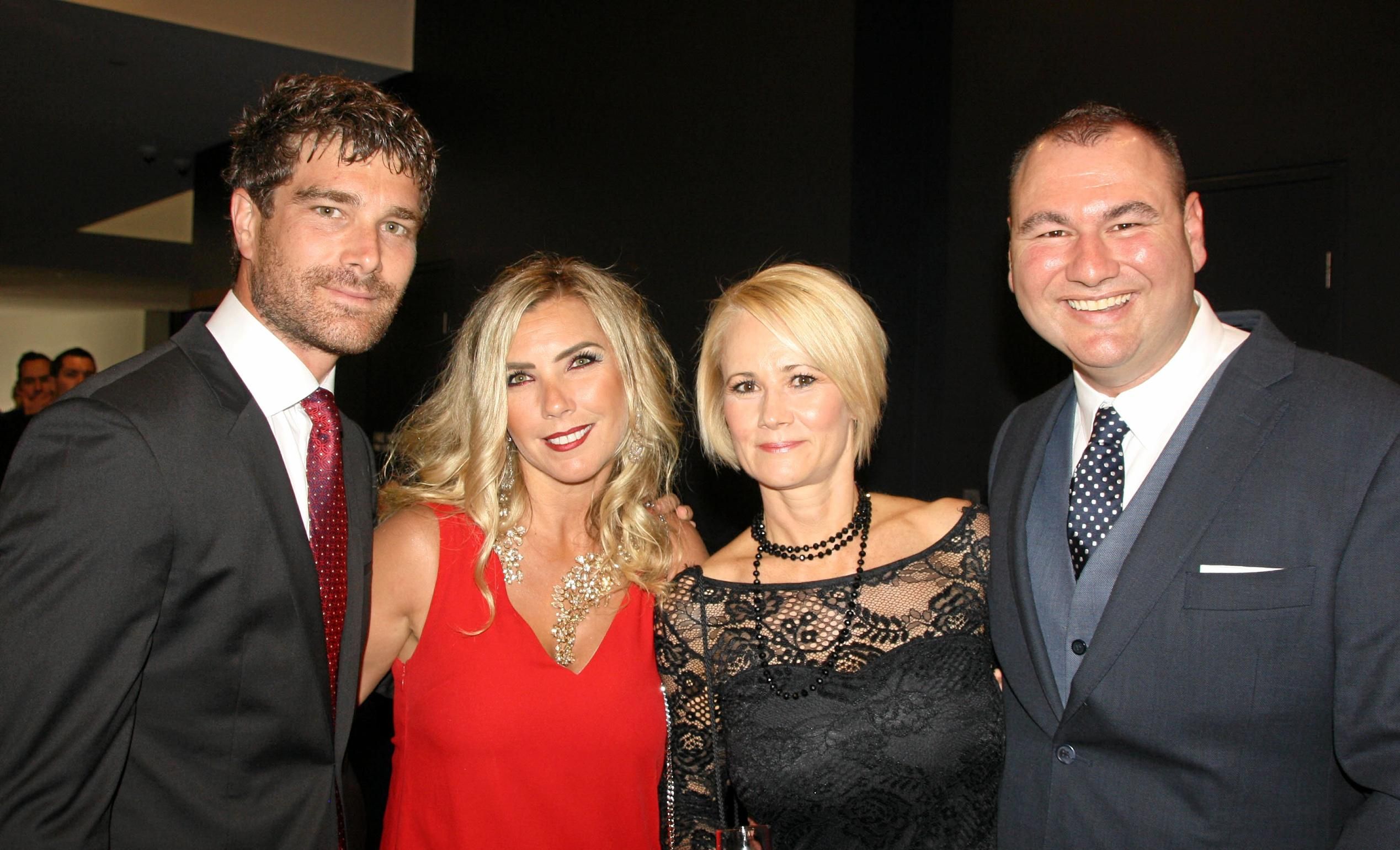 Tony Sutton, Stacy Downy, Rulani Van Rensburg and Mark McGill of Amber Werchon Property at the 2018 REIQ State Awards for Excellence at the Brisbane Royal International Convention Centre. Picture: Erle Levey