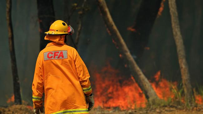 CFA crews working east of Melbourne. Picture: Mark Stewart