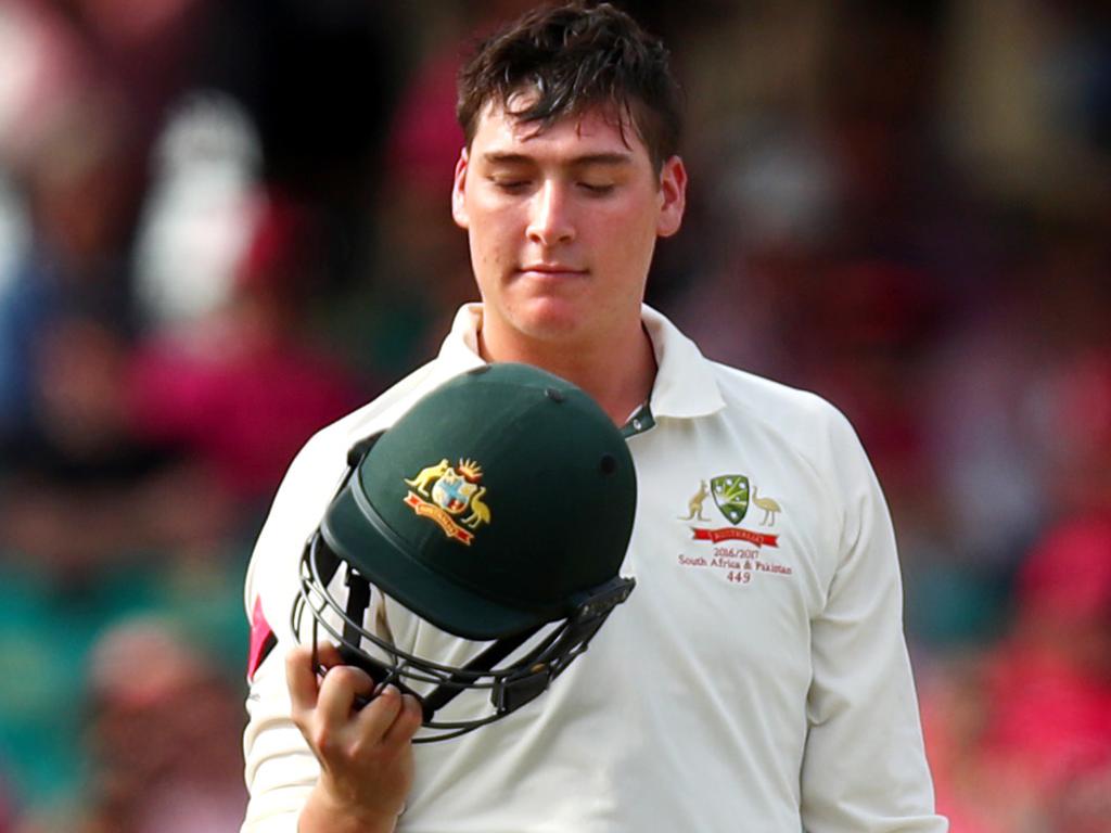 It’s not the first time Renshaw has been hit in the helmet while fielding in close.