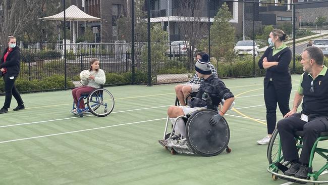 Wheelchair rugby has been a popular past time in rehab. Pic Facebook