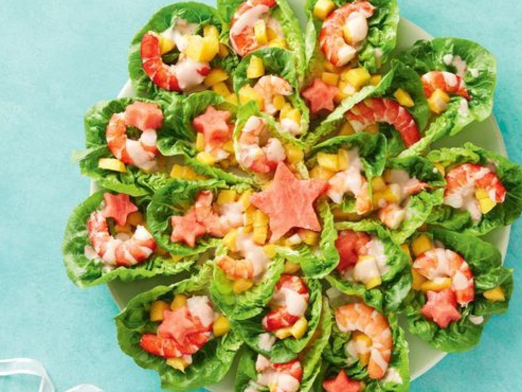 Prawn and mango hand salads.