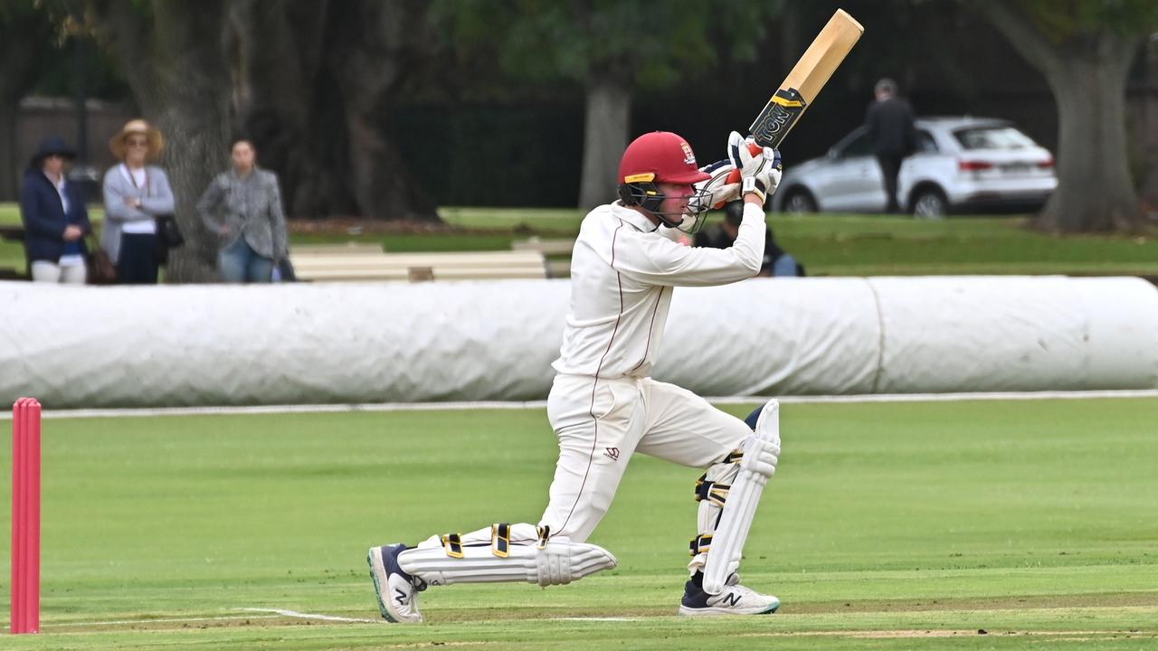 Luke Szabo drives powerfully for his school, Prince Alfred College. Picture: Festival City Photography (provided by family).