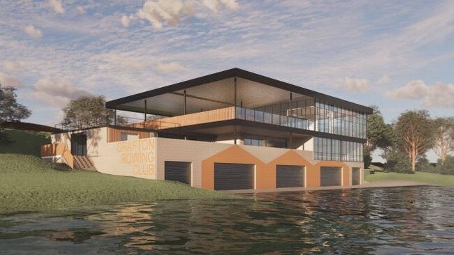 Artist impression of proposed redevelopment of the Grafton Rowing Club, located at 2A Prince St, Grafton, development application lodged June 2023