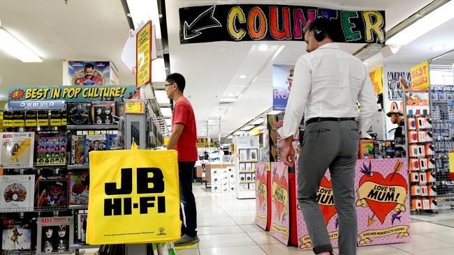 JB Hi-Fi is among the stocks to reach record high in July. Picture: NCA NewsWire