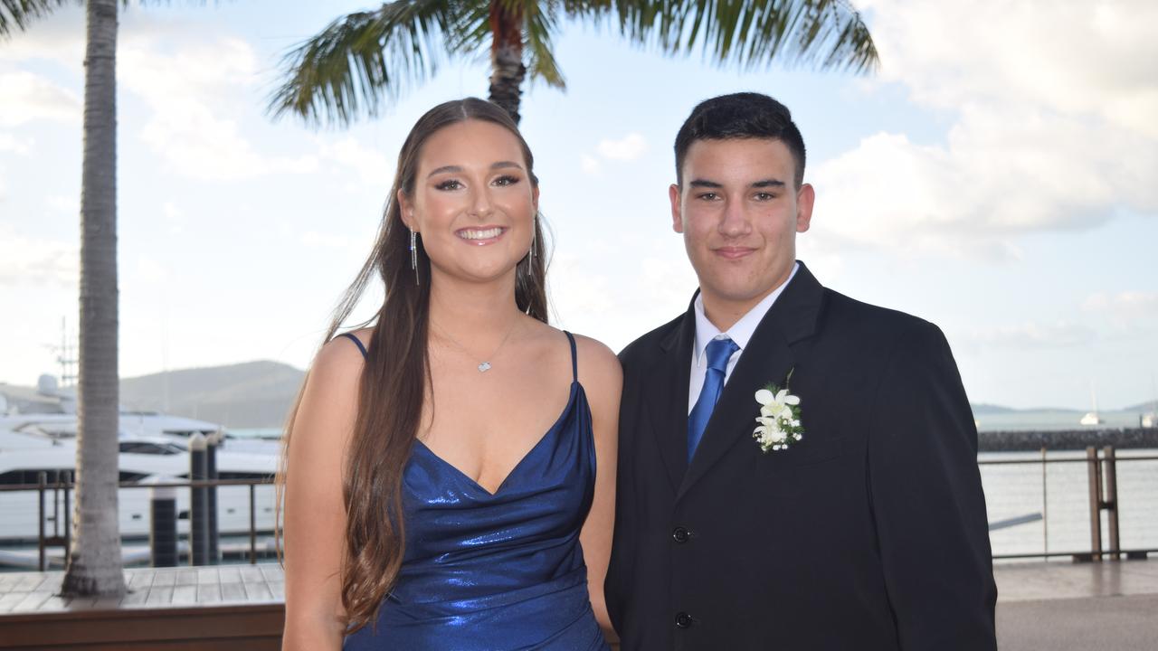 Kate Blain and Rhys Wotherspoon at the 2020 St Catherine's Catholic College formal. Photo: Elyse Wurm