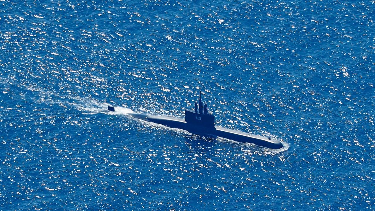 The Indonesia submarine KRI Alugoro searching for the KRI Nanggala. Picture: Eric Ireng/EPA