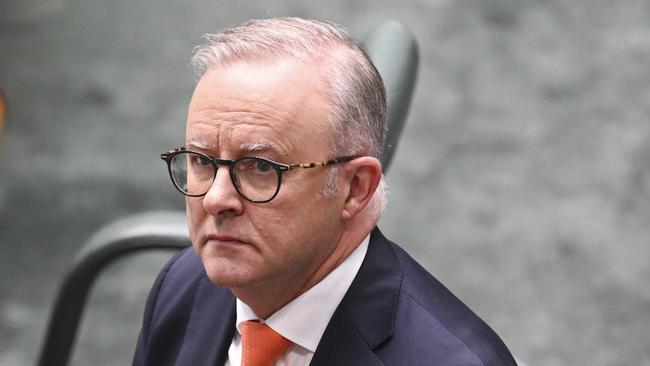 Anthony Albanese in question time on Wednesday. Picture: NewsWire / Martin Ollman