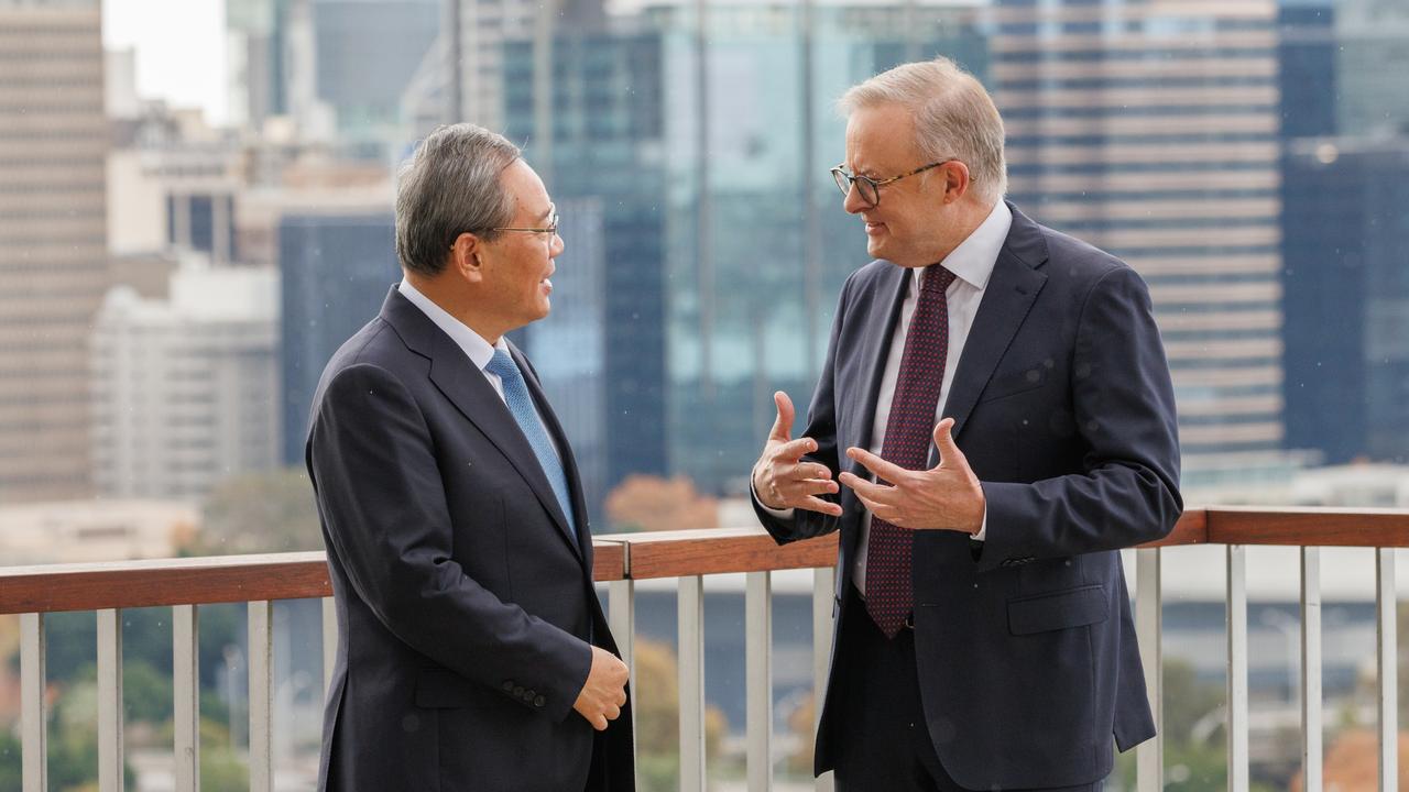 Anthony Albanese and Chinese Premier Li Qiang met to discuss trade barriers on June 18, 2024 in Perth, Australia. Picture: Richard Wainwright – Pool/Getty Images