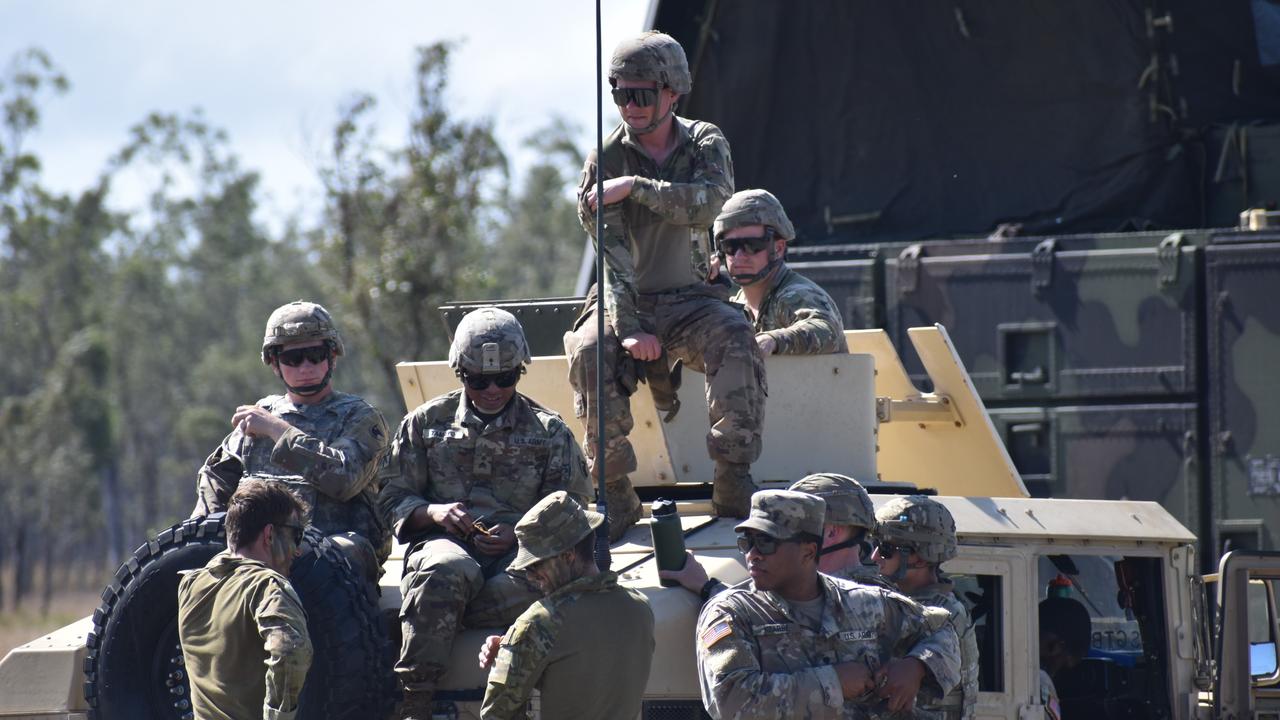 Soldiers at the launch.