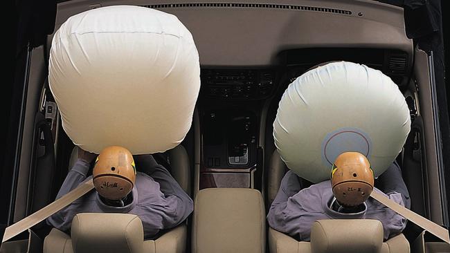 Airbags look like pillows when shown in advertising material but they are in fact an explosive device. Faulty Takata airbags can deploy with too much force. Picture: Supplied.