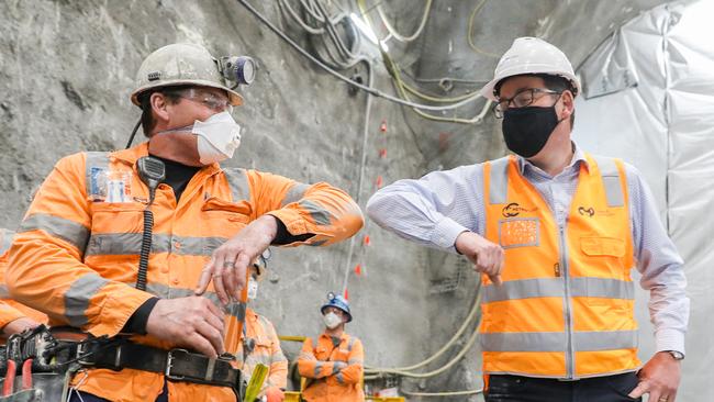 Daniel Andrews (right) is set to continue his infrastructure blitz. Picture: Asanka Ratnayake/Getty Images.