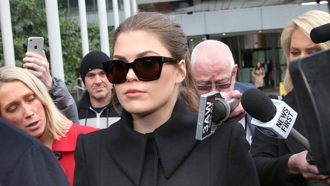 Belle Gibson leaves the Federal Court in Melbourne in 2019. Picture: AAP