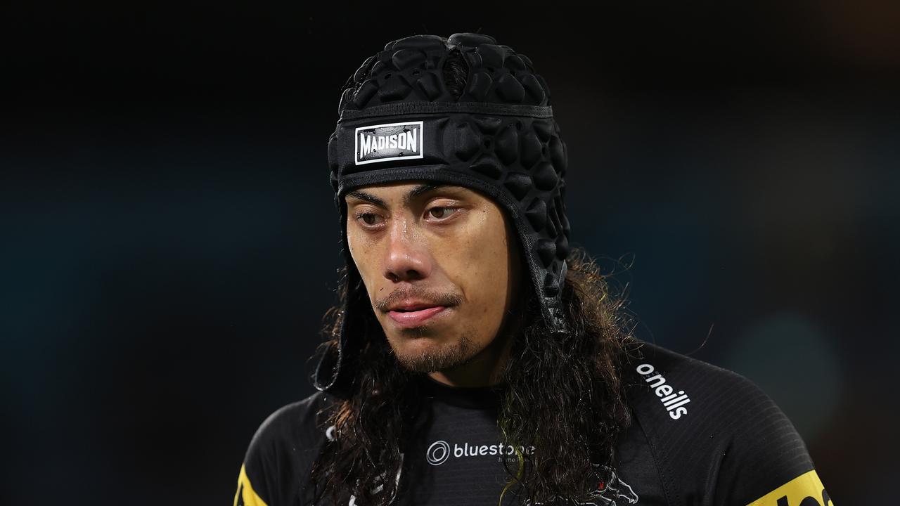 SYDNEY, AUSTRALIA - SEPTEMBER 22: Jarome Luai of the Panthers warms up before the NRL Preliminary Final match between the Penrith Panthers and Melbourne Storm at Accor Stadium on September 22, 2023 in Sydney, Australia. (Photo by Brendon Thorne/Getty Images)