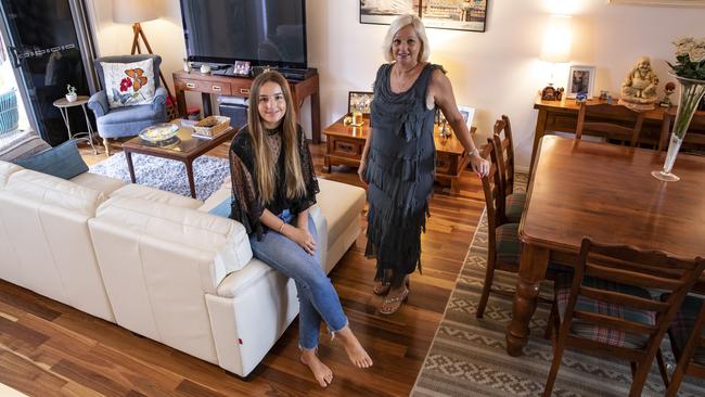 Kate Healy, 23, lives with mum Leanne Healy, in her Hamilton townhouse. Picture: Mark Cranitch