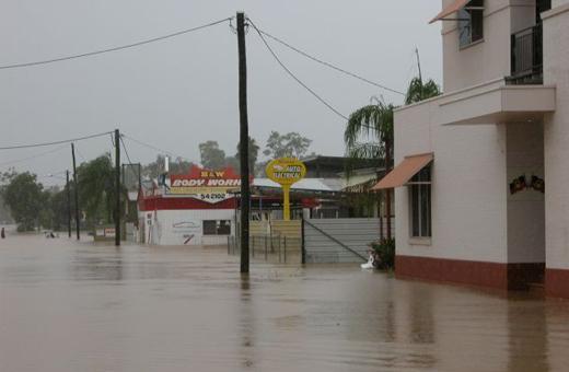 Flood waters at Charleville. Photo: The Western Times.