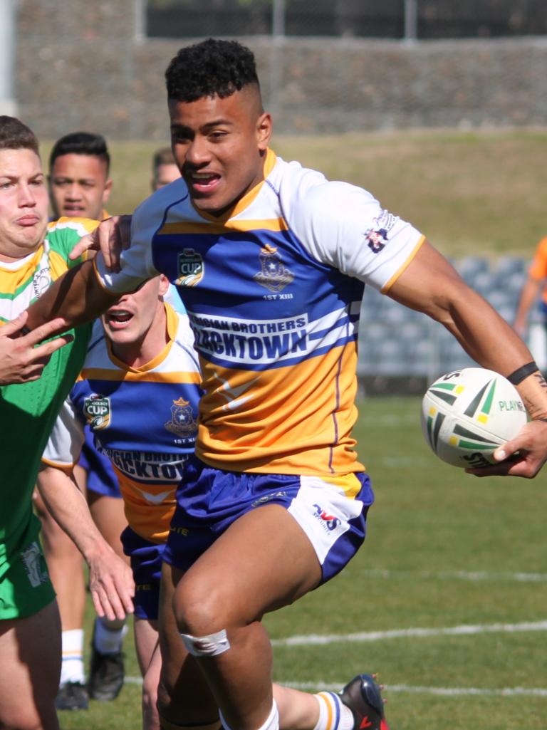 Stephen Crichton in action for Patrician Brothers College, Blacktown. Picture: Supplied