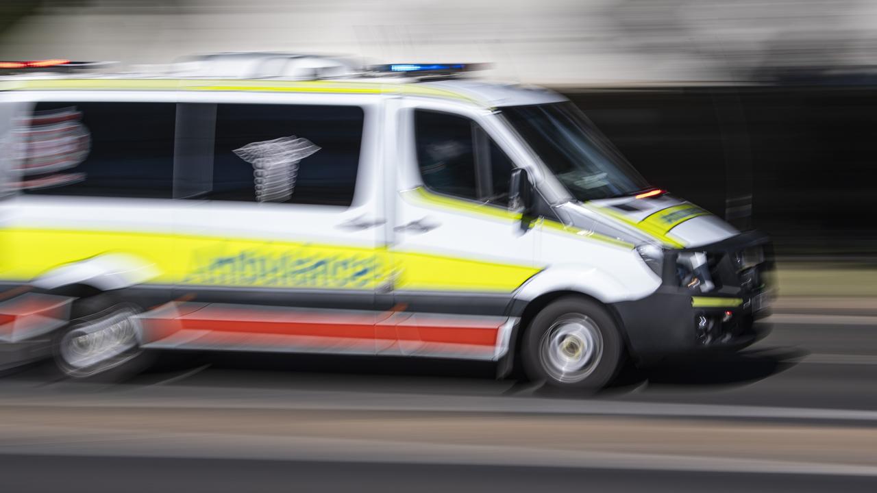 Paramedics are on scene of a two-vehicle crash on the Warrego Highway at Hatton Vale. Picture: Kevin Farmer