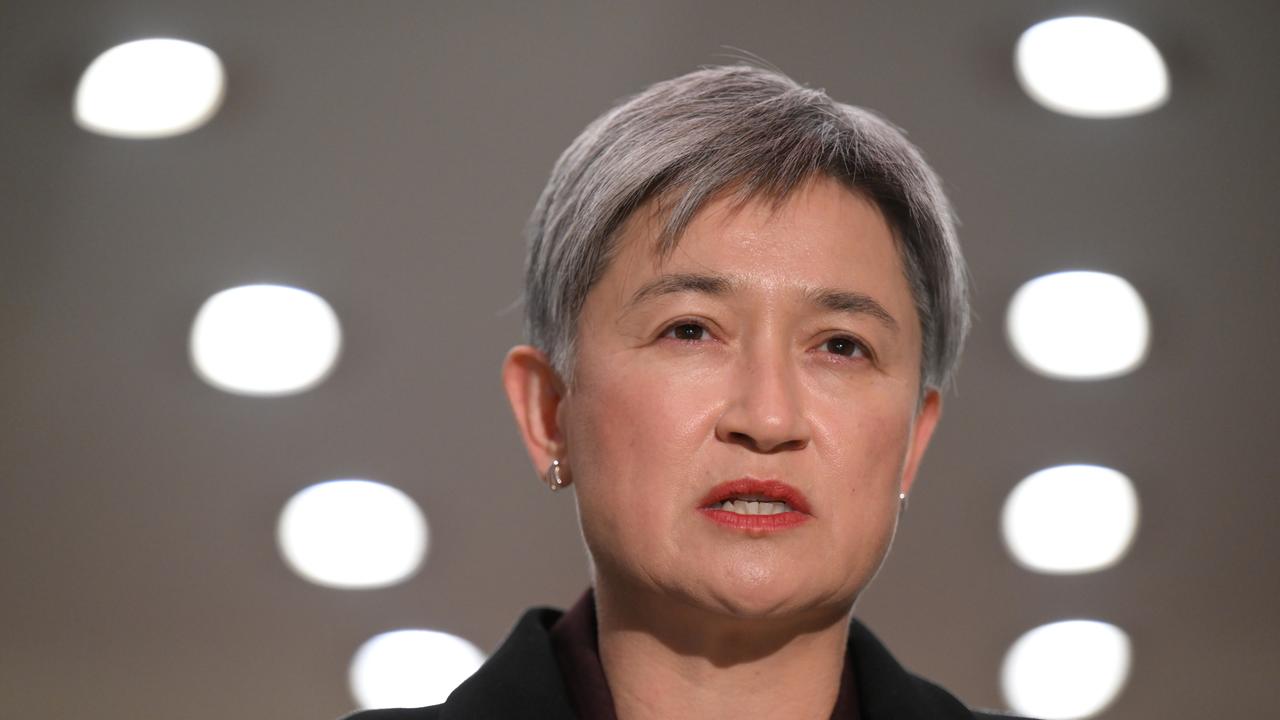 Foreign Affairs Minister Penny Wong says Australia will continue to engage with China and seek to de-escalate the risk of conflict. Picture: AAP Image/Lukas Coch via NCA NewsWire