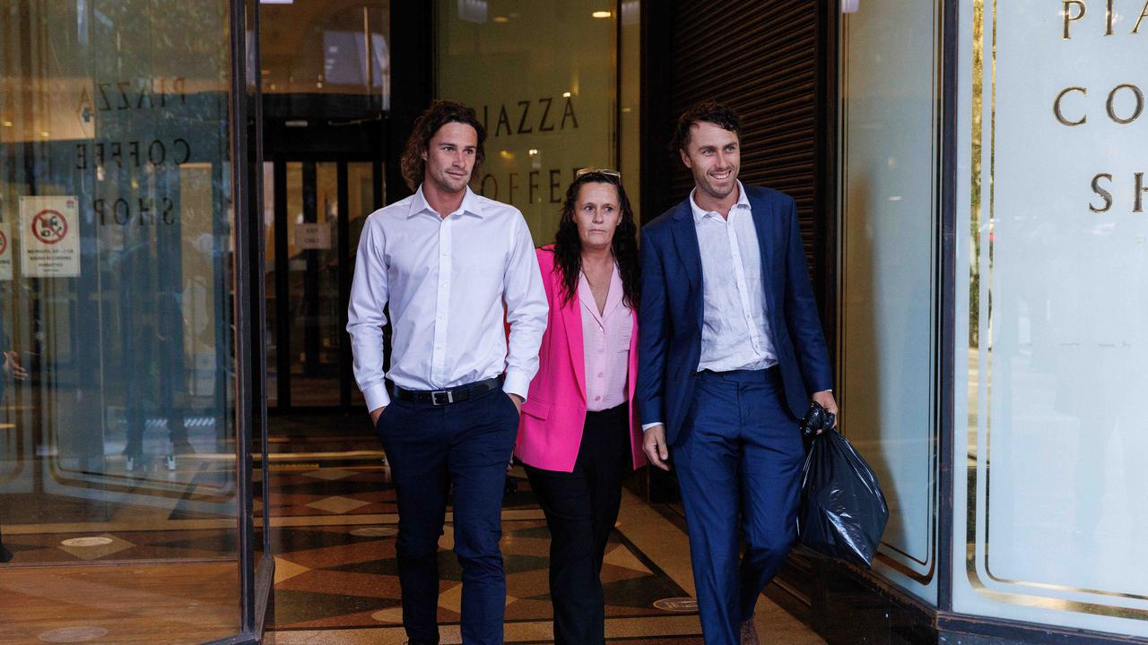 Julie Hynes (centre), the mother of footballer, Nicho Hynes (left), has been released from prison after being convicted over her involvement in a heroin ring. Picture: NCA NewsWire / David Swift