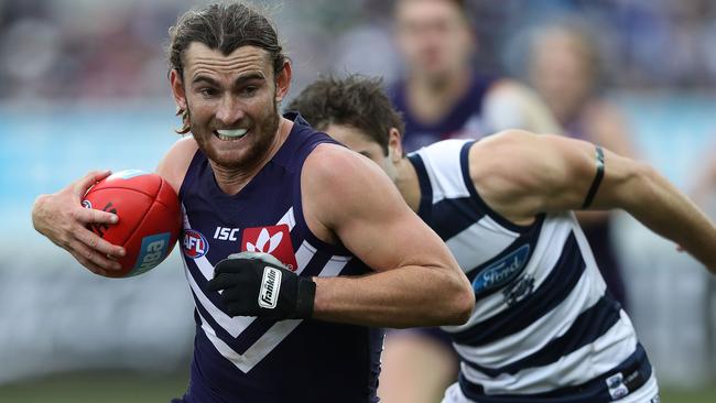 Connor Blakely is on the outer at the Dockers.