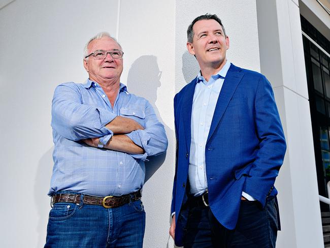 Opposition Leader Gary Higgins, left, and Chief Minister Michael Gunner ... ‘we need a new political party to break the stranglehold the current parties have over the democratic process,’ writes CDU law lecturer Dr Danial Kelly