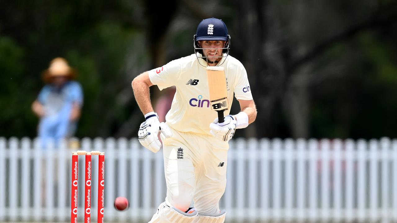 Joe Root bats during the England intra-squad Ashes Tour match at Ian Healy Oval. Photo by Bradley Kanaris/Getty Images