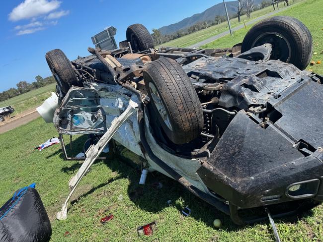 Two teen boys were injured in a horror two-vehicle crash involving a caravan on the Bruce Highway at Marlborough.