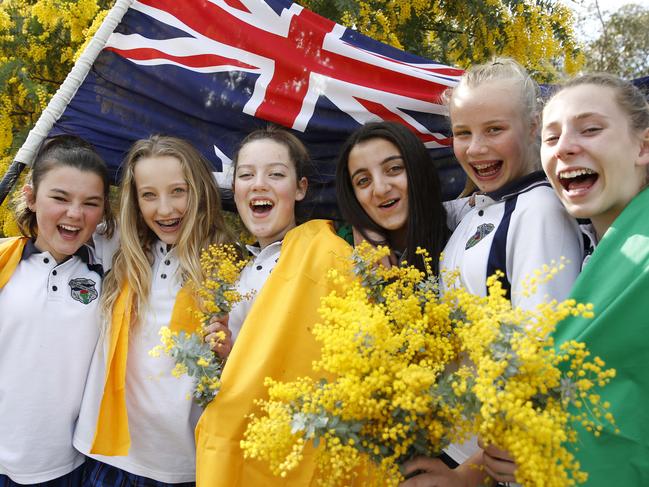 Blaxland High School are celebrating the successes of former students at the Rio Olympics. Pictured (left) is Maddie Pierce 12, Lanie Jackson 12, Ruby Zwaan 12, Amani Dirani 12, Jessica Chard 12 and Maeve Poehner 13.