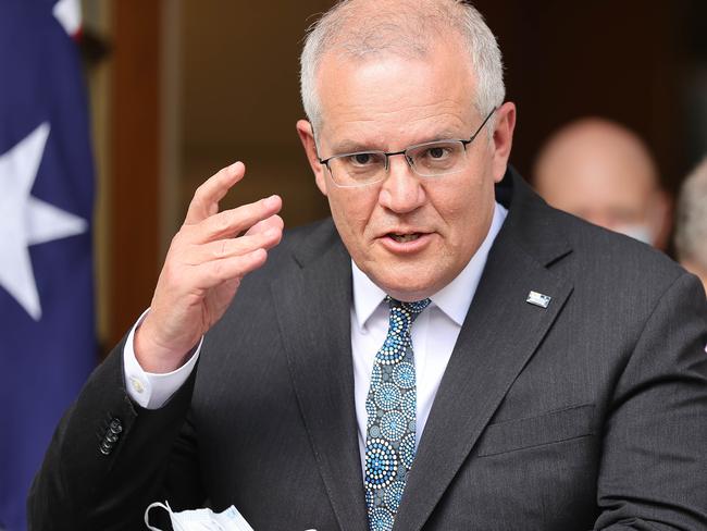 Prime Minister Scott Morrison announced the changes to rapid antigen test support on Wednesday. Picture: NCA NewsWire/Gary Ramage