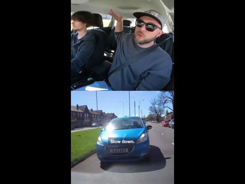 Driving instructor coaches student through road rage encounter