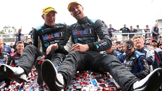 Chaz Mostert and Lee Holdsworth drivers of the #25 Mobil 1 Appliances Online Racing Holden Commodore ZB