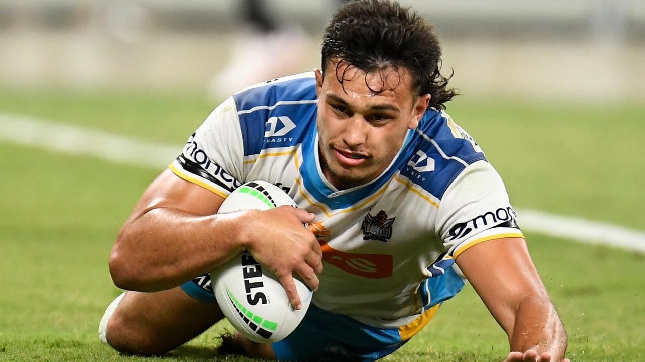 Current Gold Coast Titans and former Sunshine Coast Falcons forward Tino Fa'asuamaleaui. (Photo by Ian Hitchcock/Getty Images)