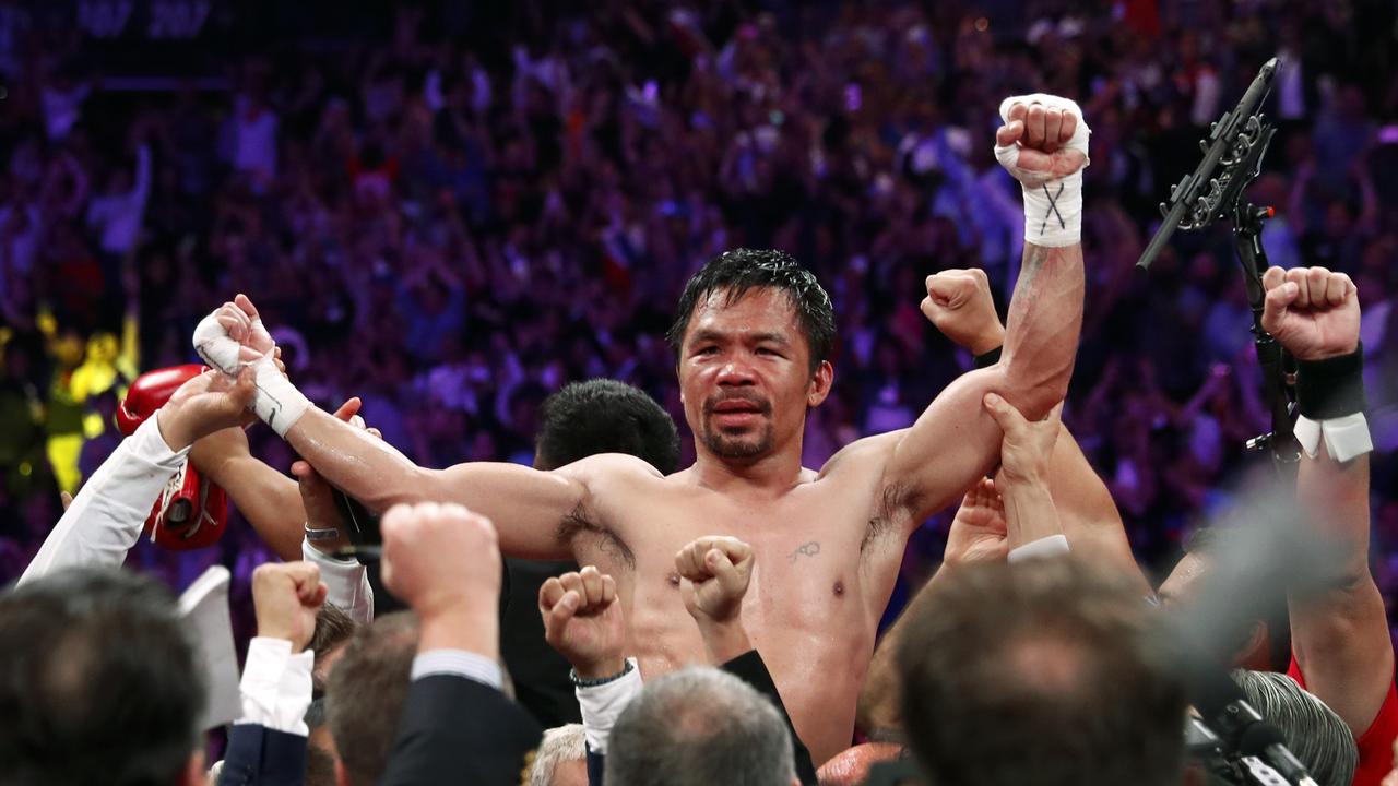 Manny Pacquiao may need to cancel a planned trip to Melbourne, as he contests the Philippines Presidential election. Picture: Getty Images.