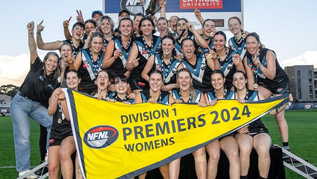 St Mary's celebrates its NFNL Division 1 Women's premiership. Picture: Field of View Photography