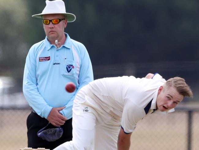 Jake Rigby searches for a wicket. Picture: David Crosling