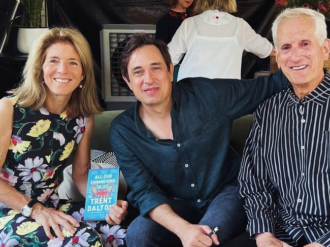 Ambassador Caroline Kennedy and Dr.  Edwin Schlossberg  meet with author Trent Dalton at Adelaide Writers Week. Picture: Instagram / @usembassyaustralia