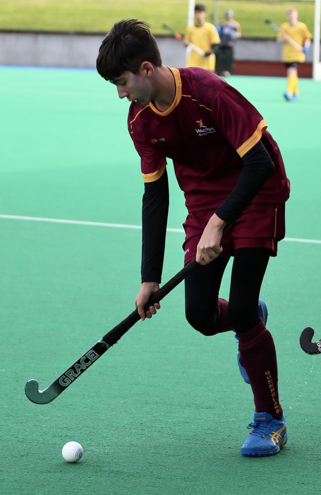 Sunshine Coast hockey talent Cameron Allinson at the U13s 2022 Hobart Australian Nationals. Picture: Click in Focus.