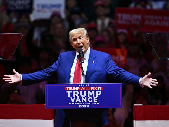 Former US President and Republican presidential candidate Donald Trump speaks during a campaign rally at Madison Square Garden in New York. Picture: AFP