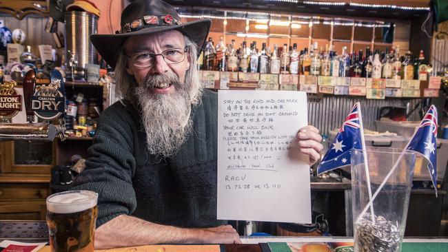 Booming business: Publican Dave Walter says the night sky has brought bus loads of tourists to his pub. Picture: Jason Edwards