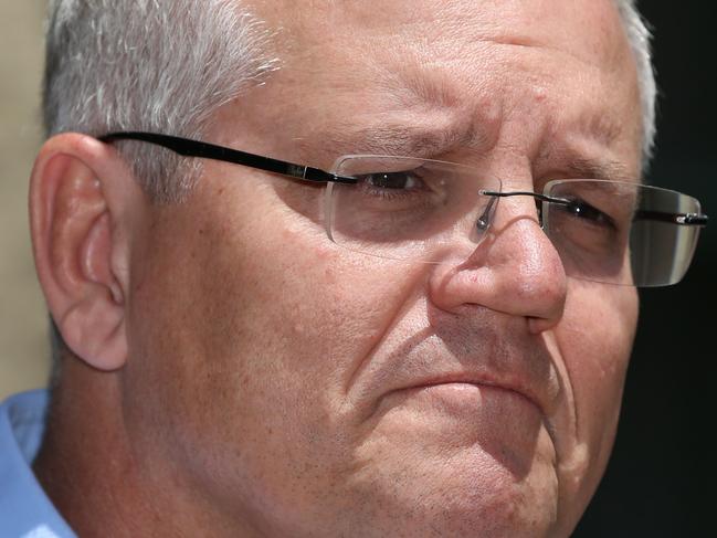 Prime Minister Scott Morrison addresses media at Kirribilli House in Sydney, Saturday, November 9, 2019. Unprecedented bushfires across NSW have claimed two lives and seven people are still missing. (AAP Image/Danny Casey) NO ARCHIVING