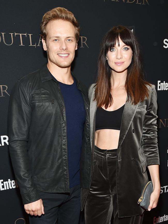 Outlander centres on the steamy relationship between the characters played by Sam Heughan and Caitriona Balfe. Picture: Mike Coppola/Getty Images