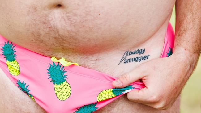 Matt Birbeck has even tattooed the brand on his hip. Picture: David Swift/The Daily Telegraph.