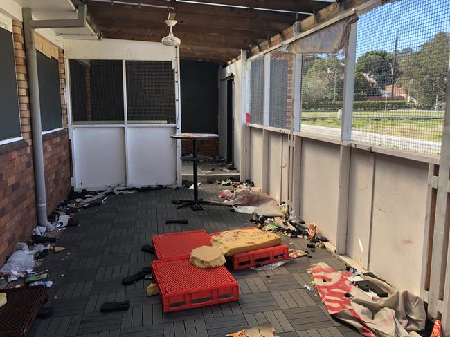 The abandoned former North Manly Bowling Club at Nolans Reserve had become the target of late night drinkers and vandals. Picture: Jim O'Rourke