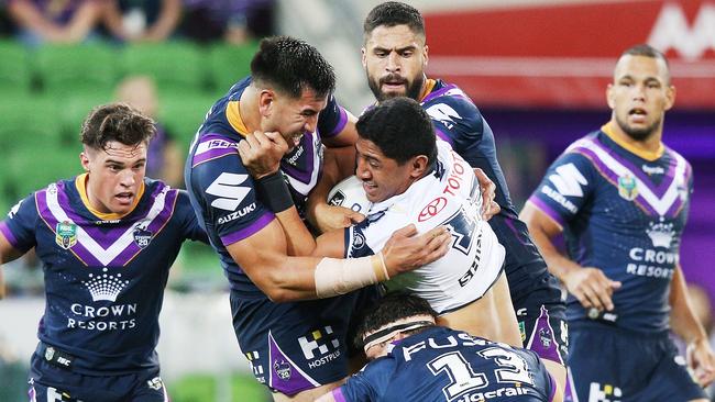 Jason Taumalolo has struggled to get the upper hand on Melbourne