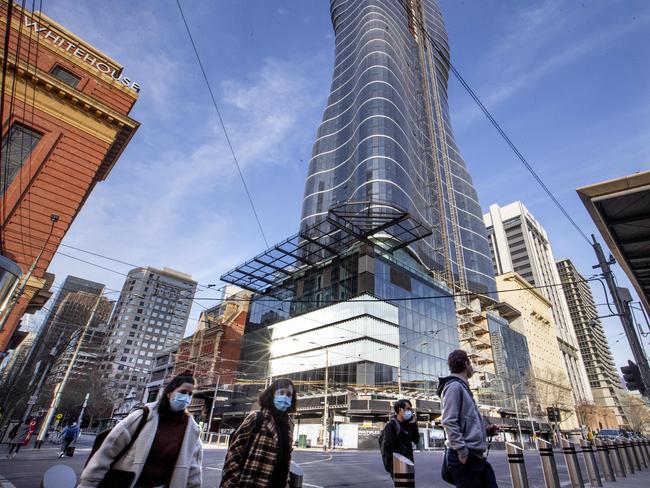 MELBOURNE, AUSTRALIA - NewsWire Photos JULY 03, 2020: Premier Tower site in Melbourne CBD has been down after 12 people test positive for coronavirusPicture: NCA NewsWire / David Geraghty