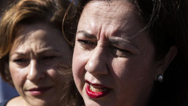 Premier Annastacia Palaszczuk and Deputy Premier Jackie Trad. Picture: AAP/Glenn Hunt