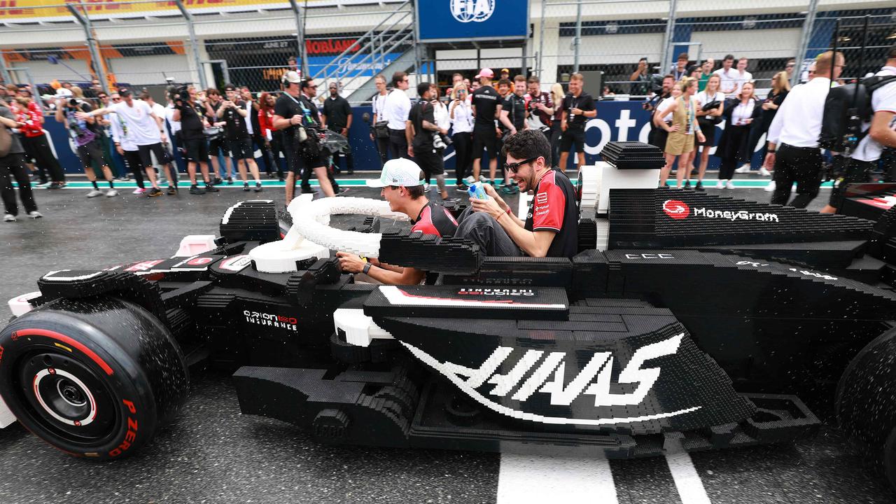 The Lego F1 cars had a speed limit of 20km/h. Photo: Mark Thompson/Getty Images/AFP.