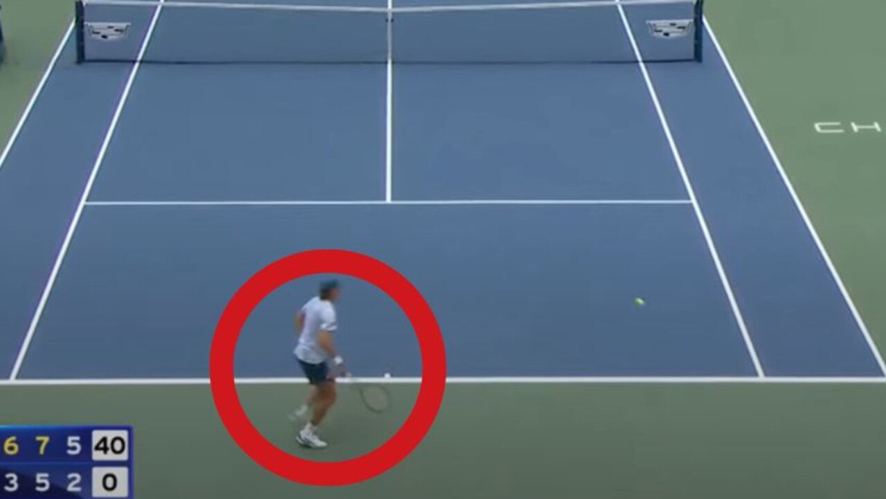 The Aussie star was clearly struggling. Credit: US Open/YouTube