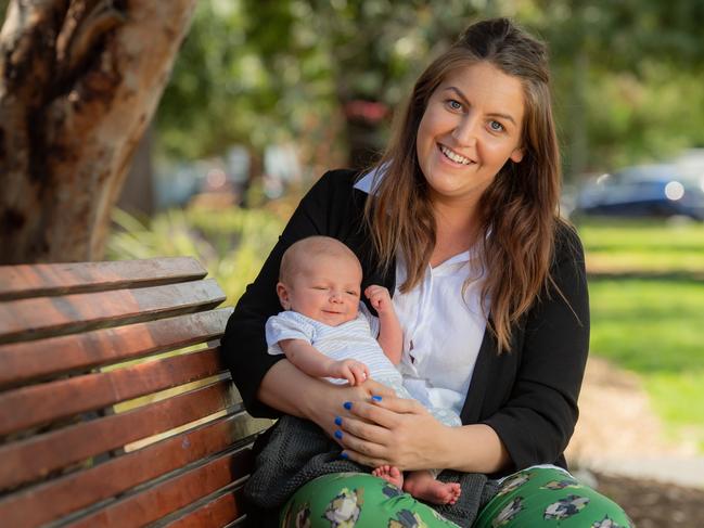 Gemma Toogood with her son,  five-week-old Rafael. Picture: Jason Edwards